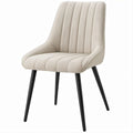 Sedia da pranzo imbottita Beige/Nero con schienale alto, 54 x 62 x 84 cm