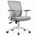 Sedia da ufficio ergonomica girevole in rete Grigio chiaro, Bianco e Nero, 64 x 64 x 96-106 cm