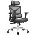 Sedia da ufficio ergonomica girevole Nera/Argento in rete con poggiatesta, 66 x 66 x 118-128 cm