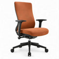 Sedia da ufficio girevole arancione e nera con schienale alto, 66 × 65 × 110-120 cm
