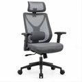 Sedia da ufficio ergonomica girevole in rete Grigio/Nero con poggiatesta, 66 x 64 x 116-126 cm
