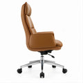 Poltrona direzionale reclinabile marrone in pelle sintetica PU, 68 x 68 x 118-128 cm