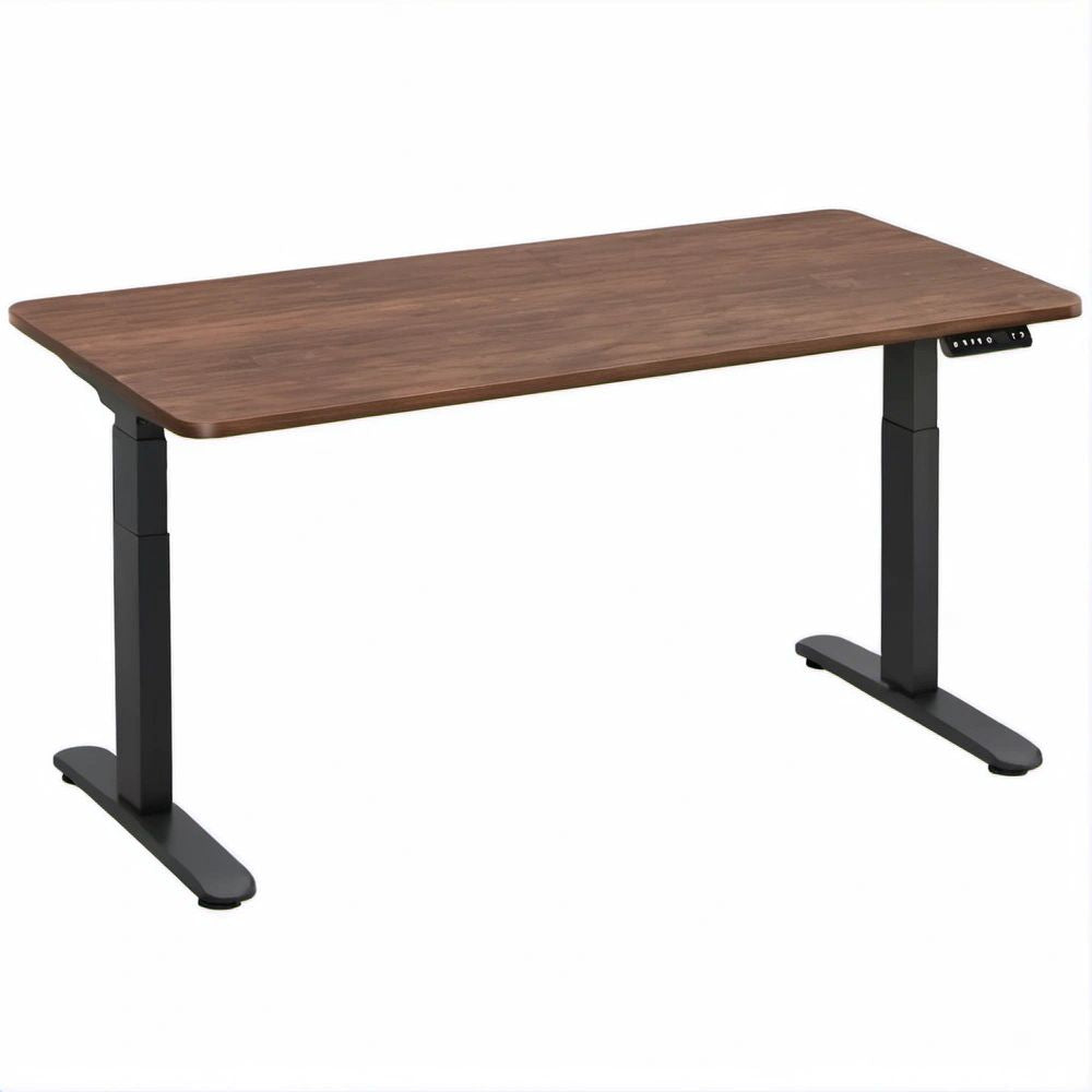 Scrivania elettrica regolabile in altezza 160 x 80 cm Noce/Nero